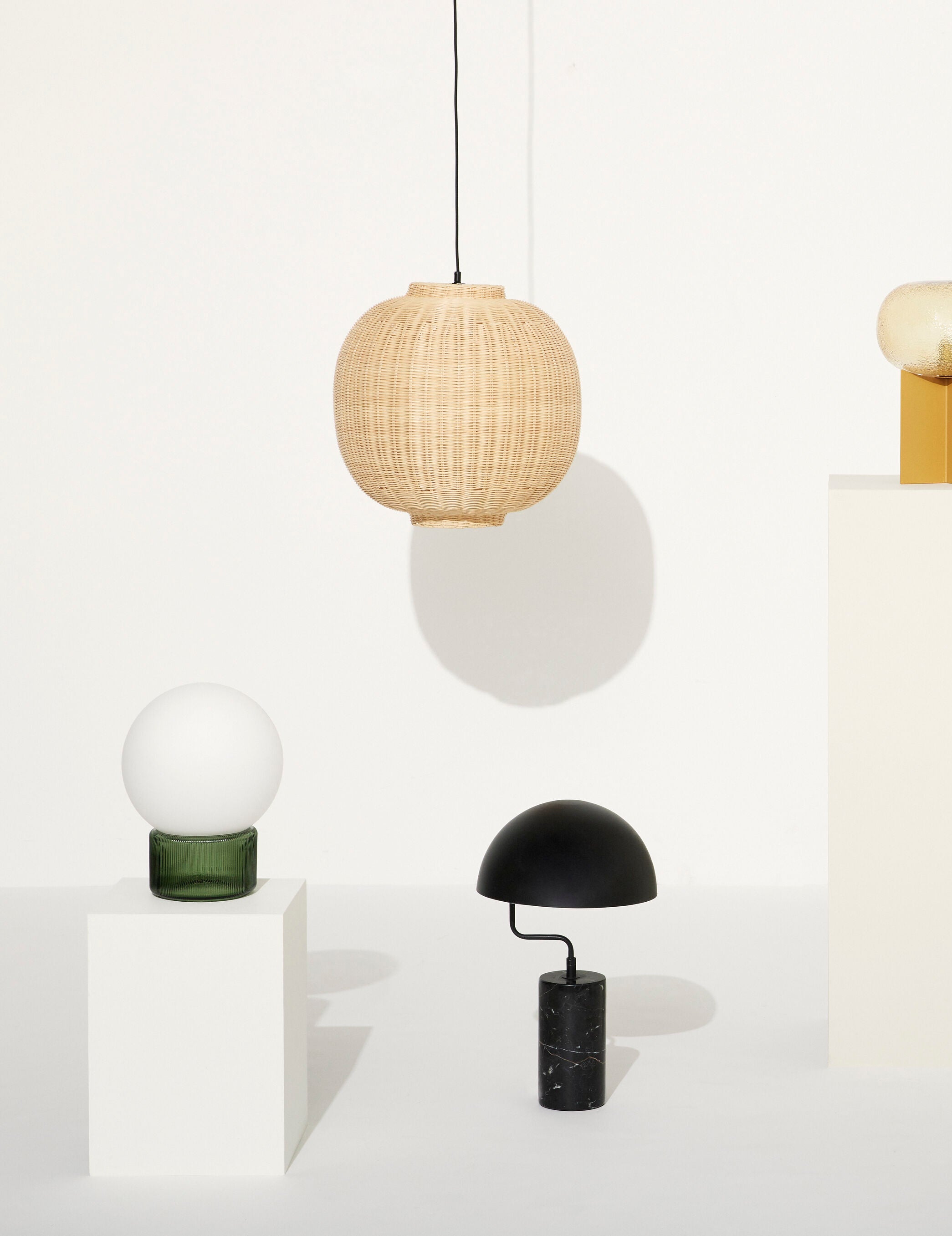 Chand rund pendel, Natur - H43 cm